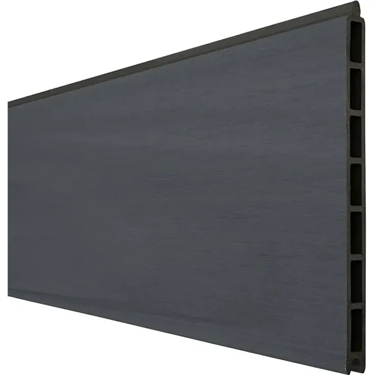 GroJa Solid Steckzaun Grande, moderner Sichtschutz aus co-extrudiertem Material, 180 x 24 cm, Steingrau