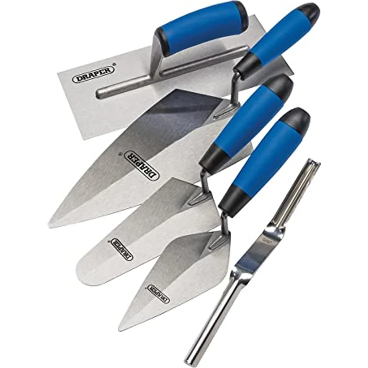 Draper 70372 Soft Grip Maurerkellen-Set, 5-teilig, silber und blau, Einheitsgröße