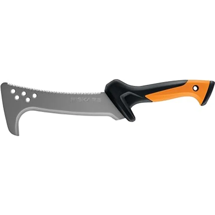 Fiskars Hippe mit Säge CL-521, ergonomische Gartensäge mit 23 cm gehärtetem Stahl-Sägeblatt und grober Zahnung, inkl. Nylon-Holster