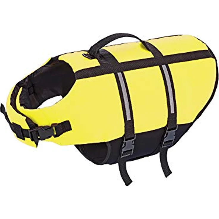 Nobby Hunde Schwimmhilfe, 45 cm hohe Hundeschwimmweste mit reflektierenden Streifen und verstellbaren Klickverschlüssen, orange – Bild 1