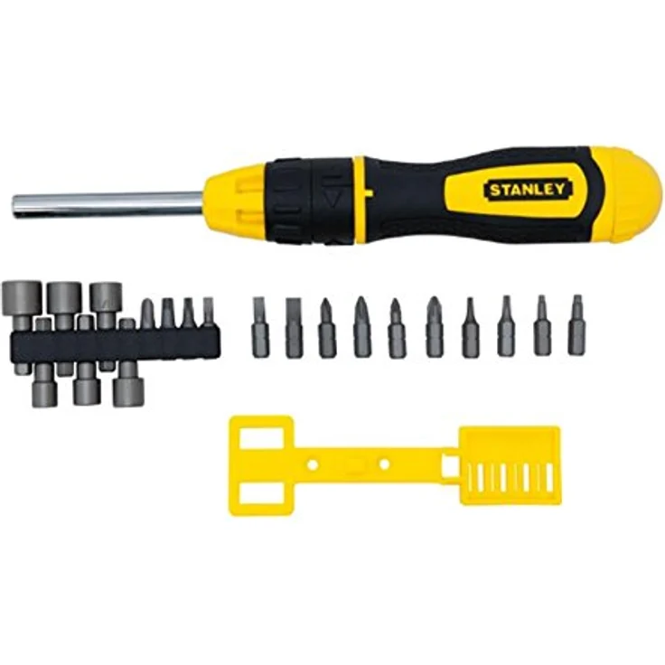 Stanley Multi-Bit Ratschenschraubendreher Set (20 teilig, SL-PH-TX-SQ-Steckschlüssel, mit Bithalter) STHT0-62574 – Bild 6