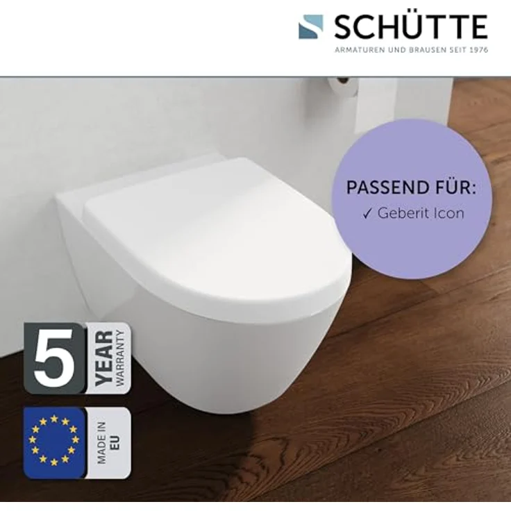 Schütte WC-Sitz D-Form Pro 7 Duroplast, Absenkautomatik und Schnellverschluss, weiß, bis 250 kg belastbar – Bild 3