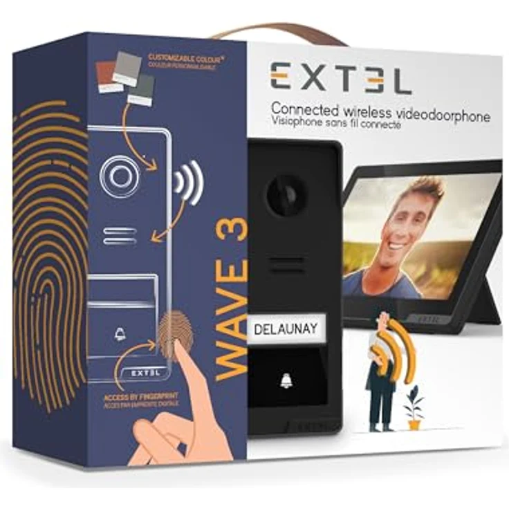Extel Wave 3, drahtlose Video-Türsprechanlage mit Monitor in Anthrazit und Schwarz, QR-Code Zugang und App Steuerung – Bild 5