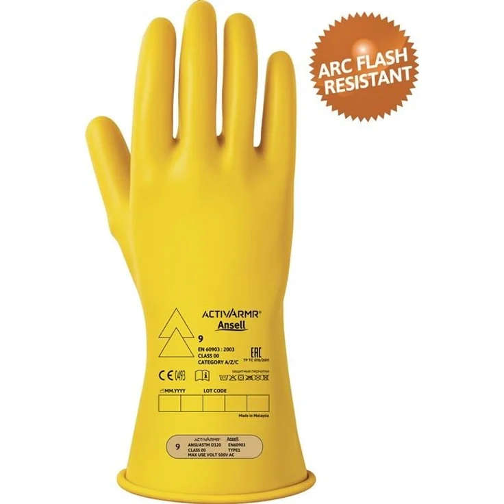 Ansell ActivArmr® RIG0011Y, Elektrikerschutzhandschuh Gr. 11 mit Lichtbogenüberschlagschutz, gelb