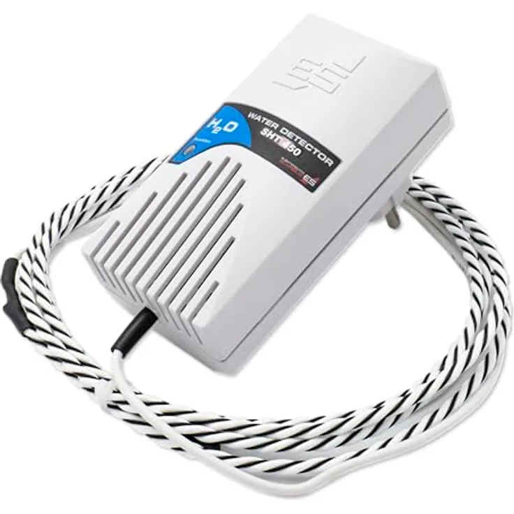 Schabus Wassermelder SHT 450, Sensorkabel 2m, Plugin-Steckdosengerät 230V, akustischer und optischer Alarm, Made in Germany