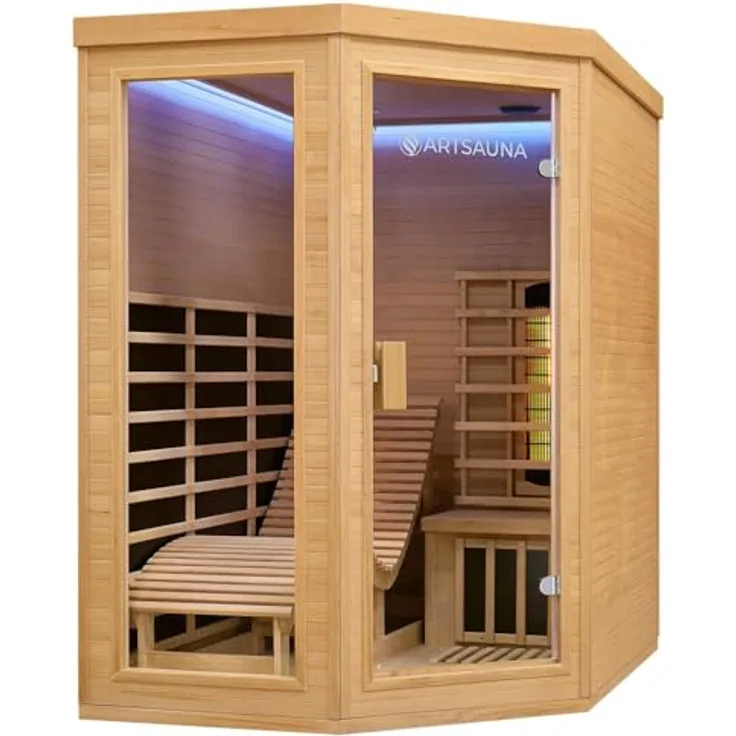 Artsauna Infrarotkabine Kolding – Triplex-Heizsystem Infrarotsauna - 2 Personen – LED-Farblicht, digitale Steuerung – Hemlock-Holz - Preisvergleich