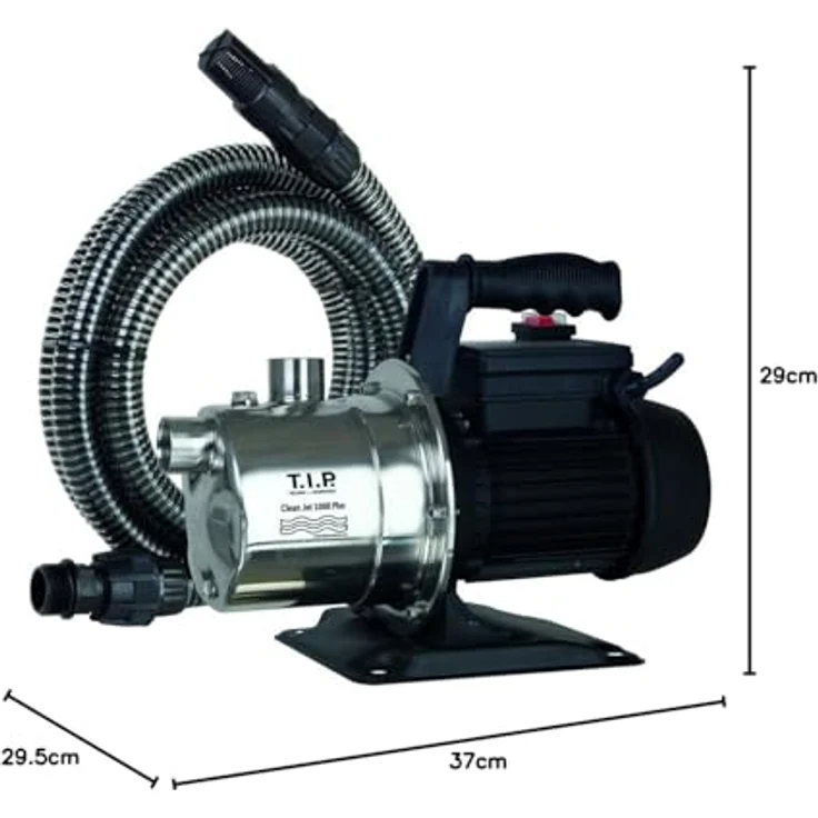 T.I.P. Clean Jet 1000 Plus + Kit Bewässerungspumpe 800 Watt 3.300 l/h Bewässerung max. Förderhöhe 46 m max. Förderdruck 4,6 bar max. Ansaughöhe 9 m max. Wassertemperatur 35 °C Kabellänge 1,5 m 9 kg – Bild 3