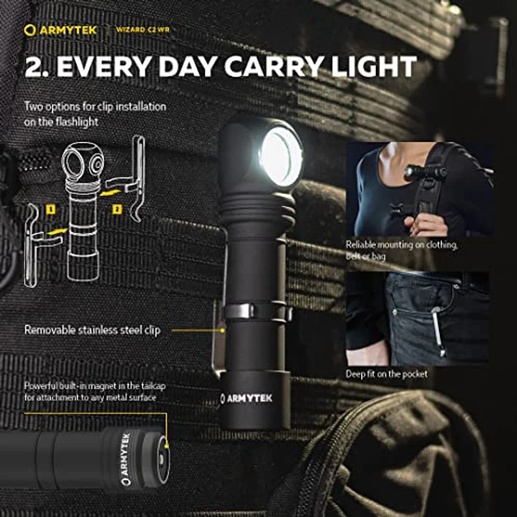 Armytek Wizard C2 WR Magnet USB Licht warm-weiß und rot – Bild 5