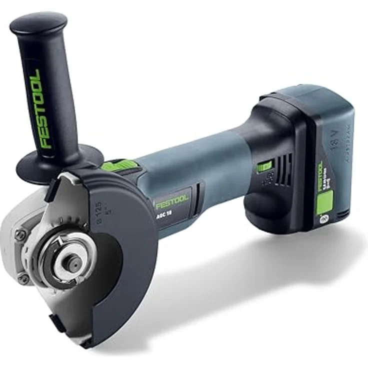 Festool Akku-Winkelschleifer AGC 18-125 5,0 EBI-Plus, robust mit stufenlos regelbarer Drehzahl und bürstenlosem EC-TEC Motor, inkl. 2 Akkupacks 5,0 Ah und Schnellladegerät – Bild 2