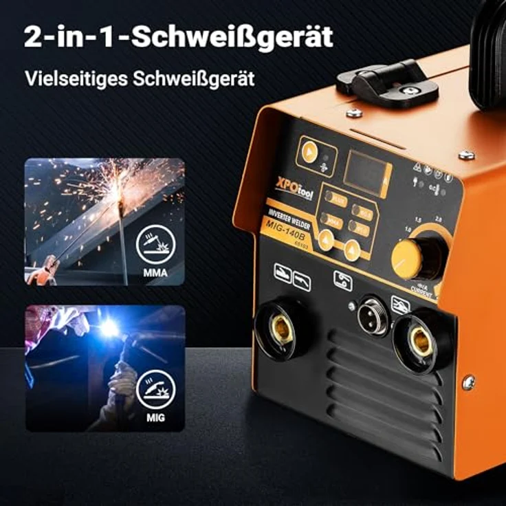XPOtool Schweißgerät Digital IGBT 30-120 A, Inverter Schweißgerät MMA 220 V mit LED-Anzeige und umfangreichem Zubehör – Bild 3