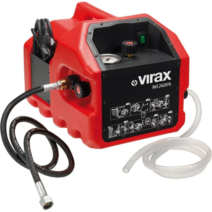 Virax Elektrische Prüfpumpe, Wasserpumpe für Dichtheitsprüfung, 6 l/min, 40 bar, selbstansaugend bis 1 m, kompakt und transportfreundlich
