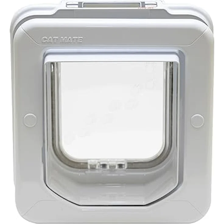 Kerbl Cat Mate® 4-Wege Katzentüre Super Selective, elektronische Katzenklappe mit LCD-Display und Zugangskontrolle für bis zu 9 Katzen, weiß – Bild 7
