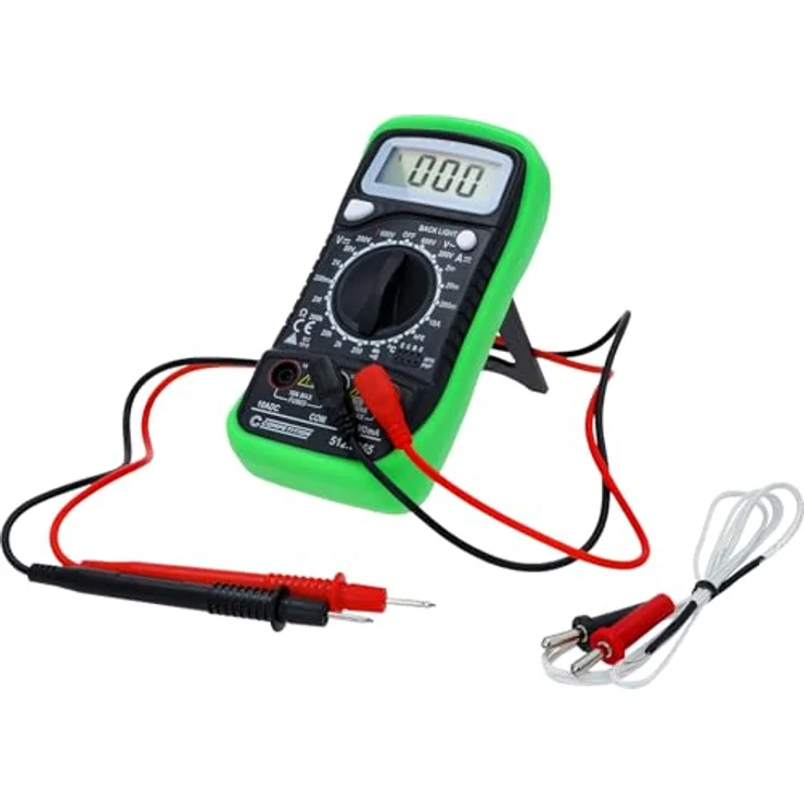 Competition 512.5065 Digital Multimeter, professionelles Messgerät für KFZ- und NFZ-Elektrik, mit großem LCD-Display und Gummi-Schutzholster – Bild 1
