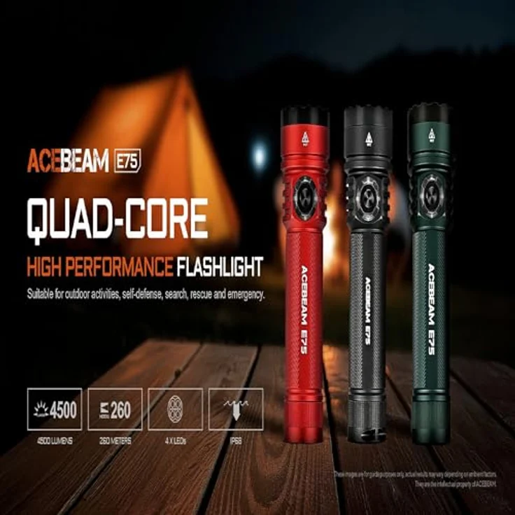 ACEBEAM E75 Quad Core Hochleistungs-Taschenlampe mit hoher Lichtausbeute und kompaktem Design – Bild 2