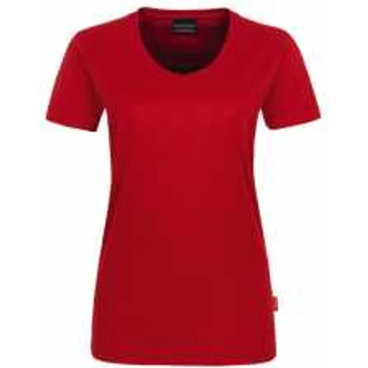 HAKRO Damen V-Shirt Mikralinar 181, rot, 6XL