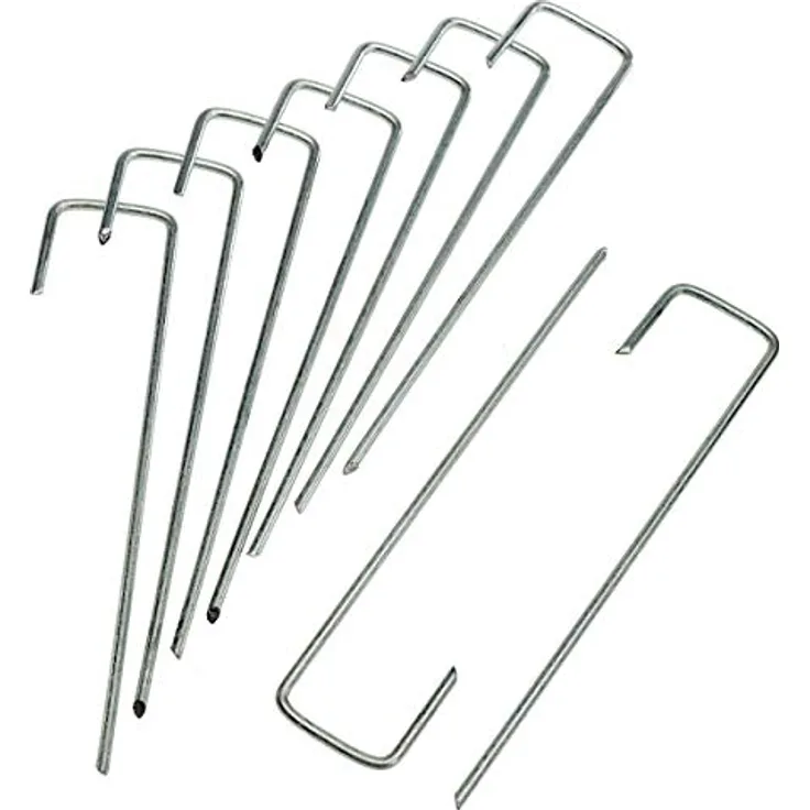 HaGa 100 Bodenanker Metall verzinkt in J-Form 200mmx30mm Ø3mm für Vlies und Schlauch