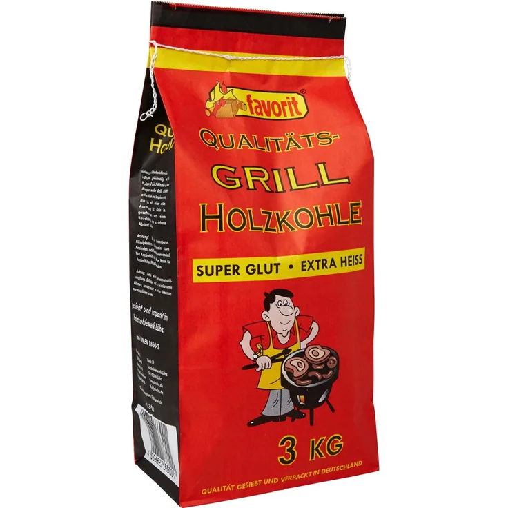 Favorit 3003 Grill Holzkohle Kohle 3 kg große Körnung