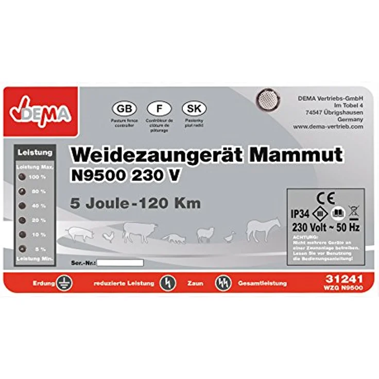 Weidezaungerät Mammut N9500 Elektrozaungerät 230V Weidezaun Elektrozaun – Bild 5