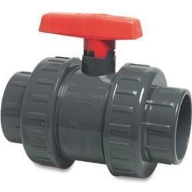 Bevo PVC-U Kugelhahn 50 mm Klebemuffe 16bar DN40 Grau Typ AK 161504