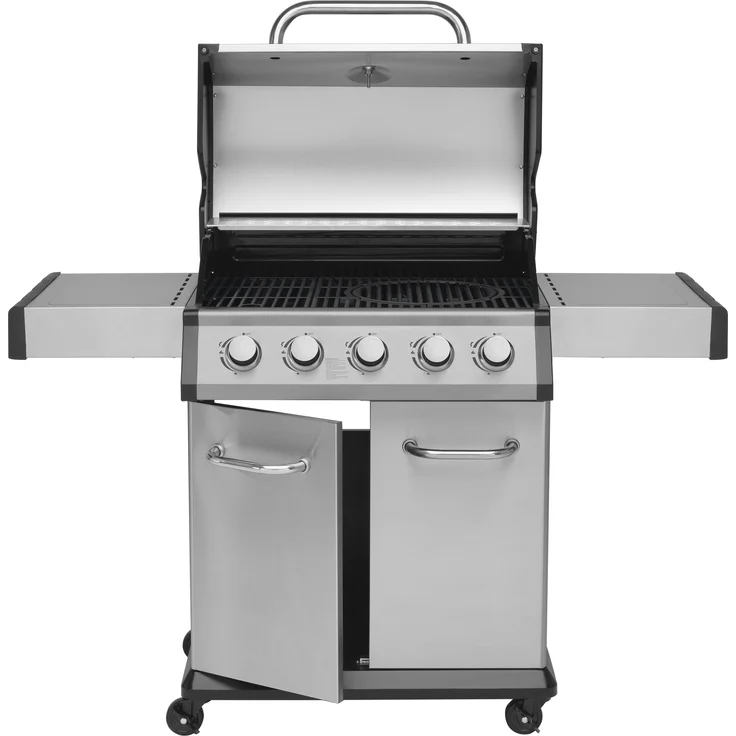 Justus Gasgrill Geras Grillfläche 70x42 cm 2.940 cm² Edelstahl Silber 14.500 Watt 4 Hauptbrenner + 1 Seitenbrenner – Bild 2