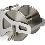 Relaxdays Schlauchaufroller Metall mit Kurbel Wand- oder Bodenmontage 40 m 2x 1/2" Anschluss 3,6 kg