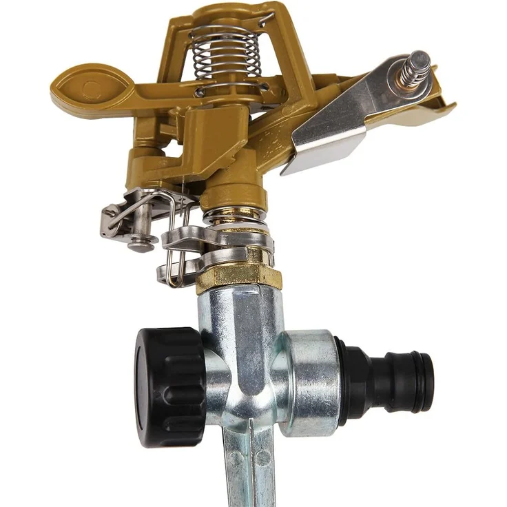Deuba Sprinkler 2er Set Rasensprenger mit Erdspieß Bewässerungsweite 26m 360° Sprühaufsatz inkl. Kupplungsstecker Kreisregner – Bild 3