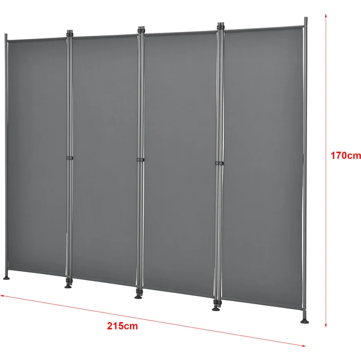 Trennwand Modica Outdoor 170x215 cm Mittelgrau pro.tec – Bild 1
