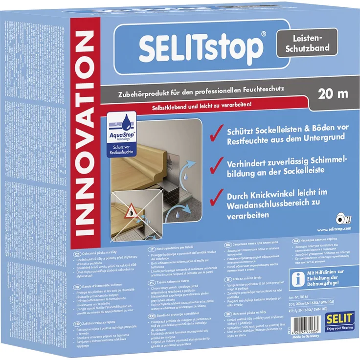 Selitstop Leisten-Schutzband 7,5 cm x 20 m Stärke 0,5 mm