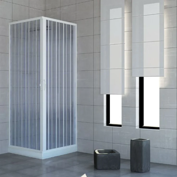 PVC Duschkabine 100x100 mit zentraler Öffnung Mod. Acquario – Bild 3