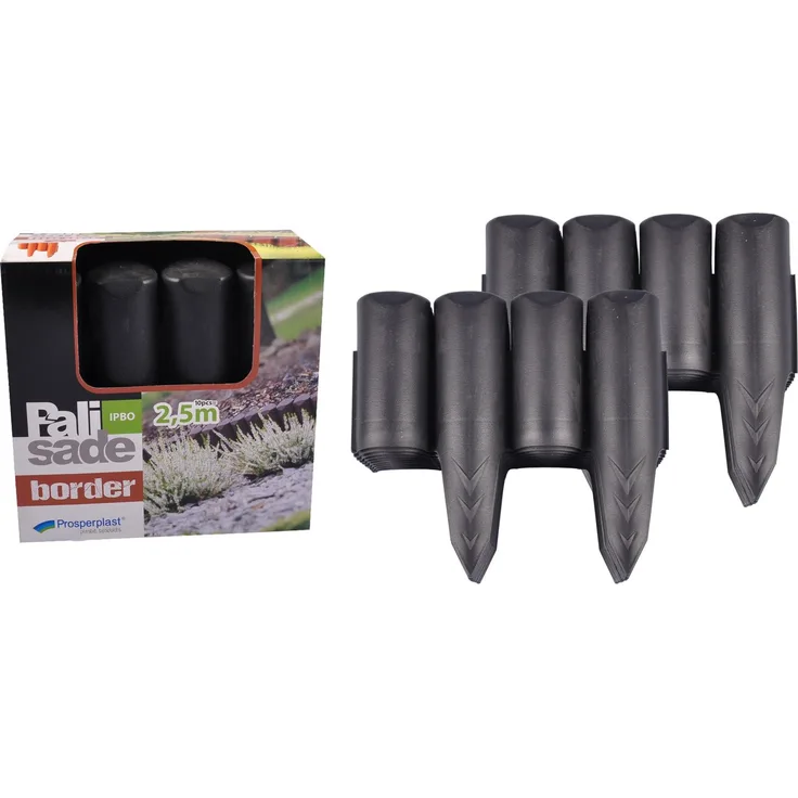 Beetumrandung anthrazit Palisade 5m Beeteinfassung Rasenkante Baumumrandung Zaun