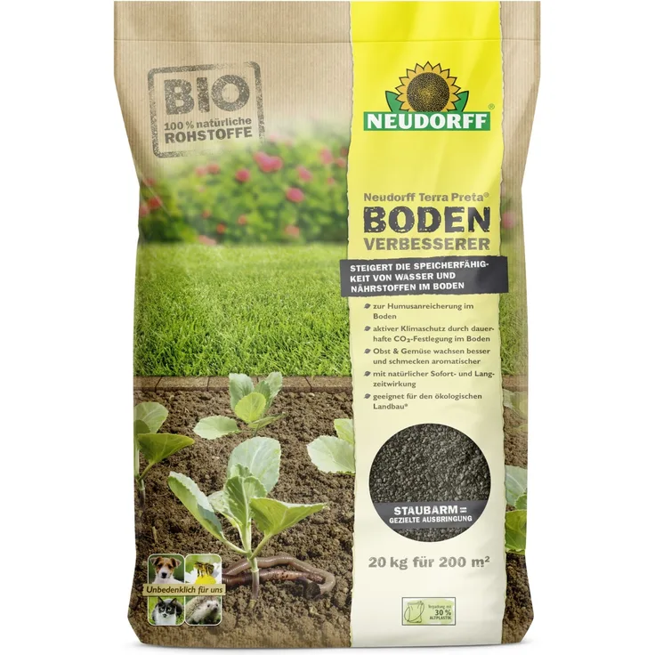 Neudorff Terra Preta BodenVerbesserer - 20 kg Humusanreicherung Sofort- und Langzeitwirkung für den ökologischen Landbau