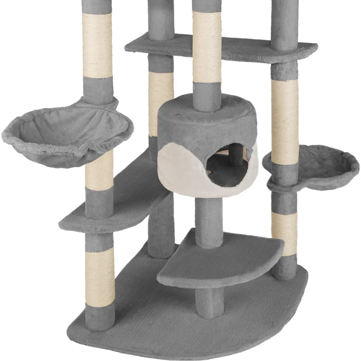 tectake Kratzbaum Fippi 201cm - grau/weiß – Bild 4