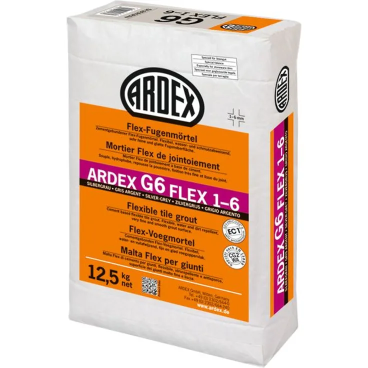 ARDEX G6 Flex-Fugenmörtel 1-6 mm 12,5 kg - silbergrau
