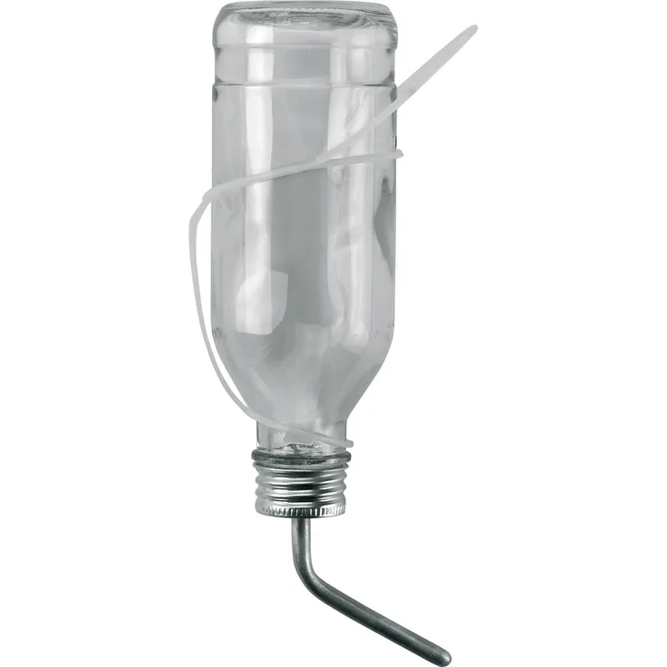 Kerbl Trinkflasche f.Kaninchen 500ml aus Glas kpl. mit Aluröhrchen(8 Stück)