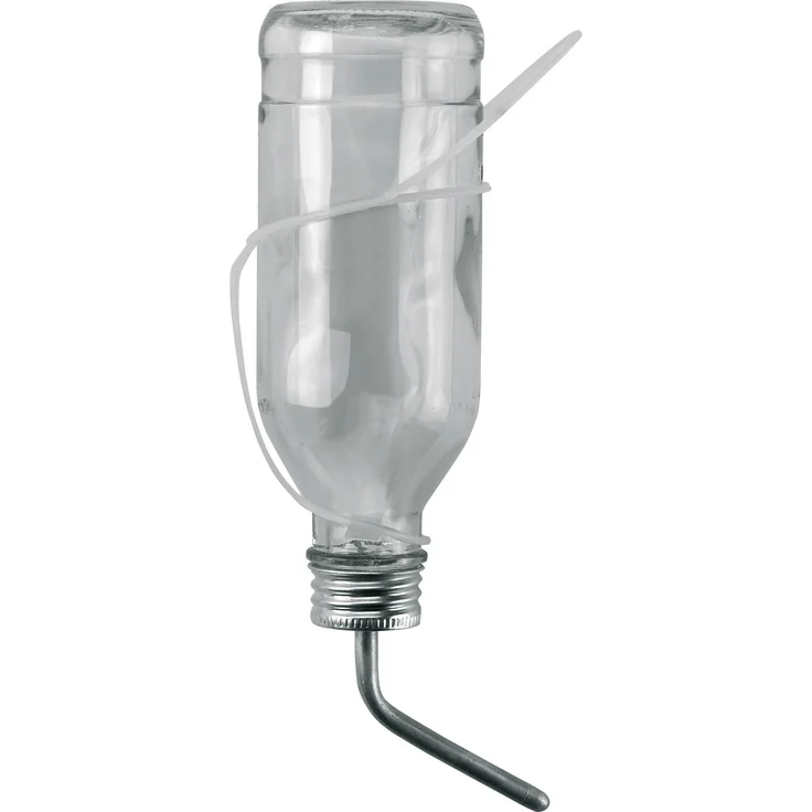 Kerbl Trinkflasche f.Kaninchen 500ml aus Glas kpl. mit Aluröhrchen(8 Stück) – Bild 1