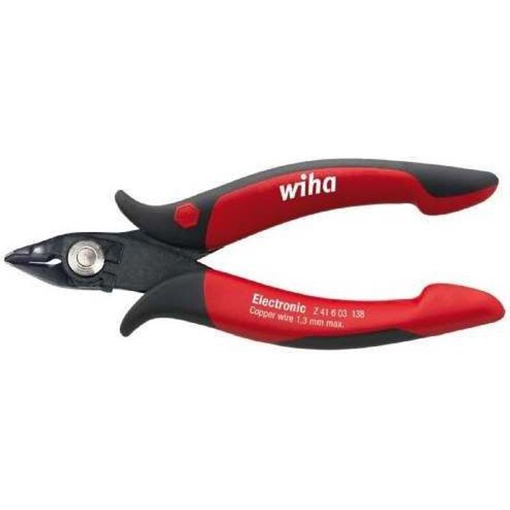 Wiha Präzisions Seitenschneider Elektronik klein (26818) breiter, spitzer Kopf ohne Wate 130mm I Mini Drahtschneider für Elektroinstallation