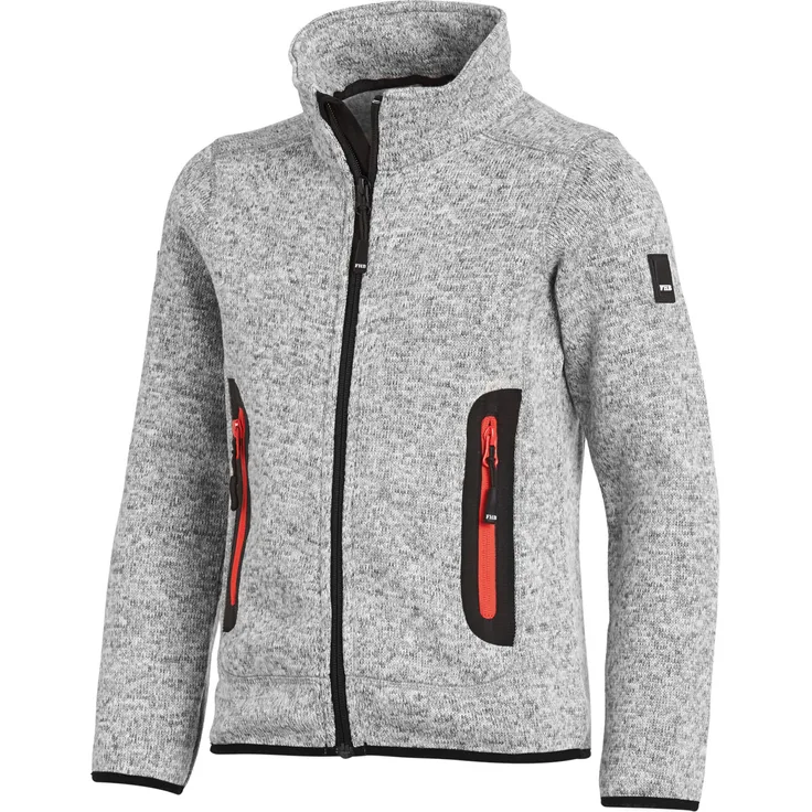 FHB MATS Kinder Strick-Fleece-Jacke Grau 146-152