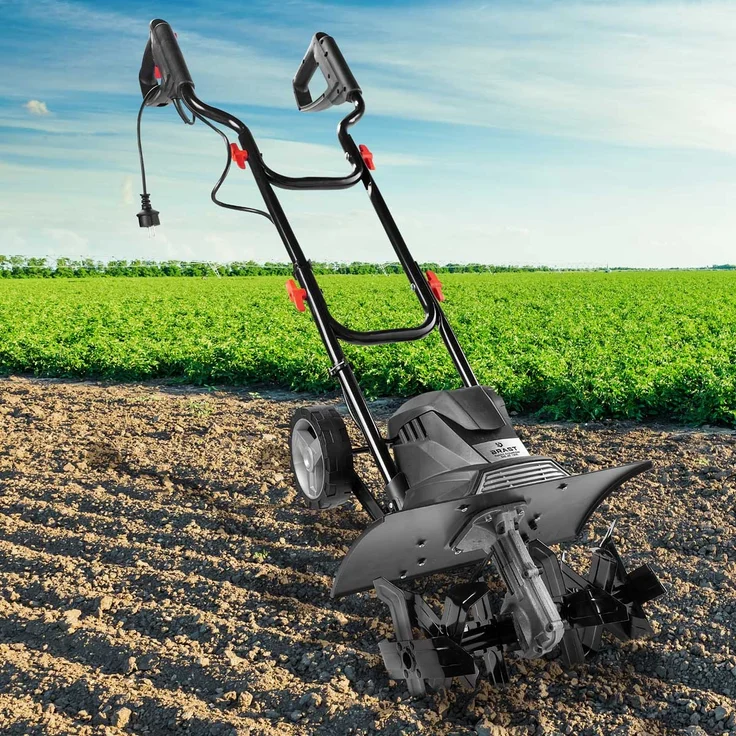BRAST Motorhacke Elektro Gartenfräse 1200 Watt 40cm Arbeitsbreite 24 Hackmesser Kultivator Ackerfräse Hacke – Bild 2