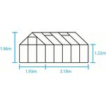 Halls Gewächshaus Popular 106, 3,19 x 1,93 x 1,96 m, Schwarz m/3 mm Blankglas - Preisvergleich
