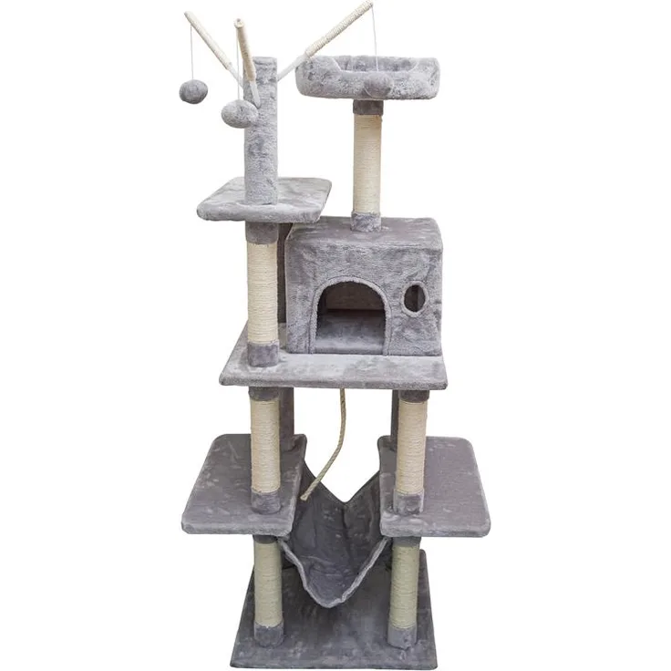 Kratzbaum Katzenbaum Katzenkratzbaum 155 cm Kletterbaum Spielbaum Grau