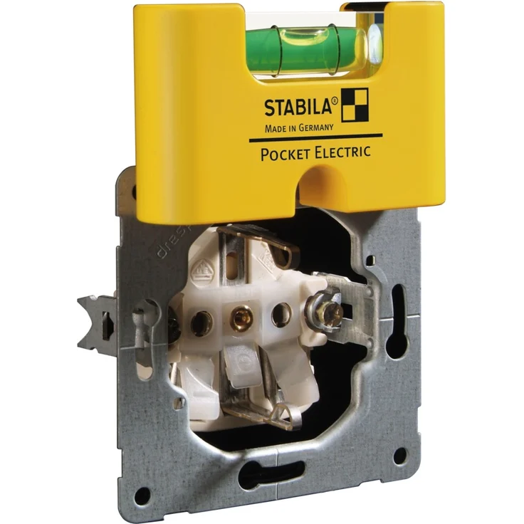 STABILA Mini-Wasserwaage Pocket Electric mit Gürtel-Clip, 7 cm, starker Seltenerd-Magnet, 1 Horizontal-Libelle, Made in Germany – Bild 4