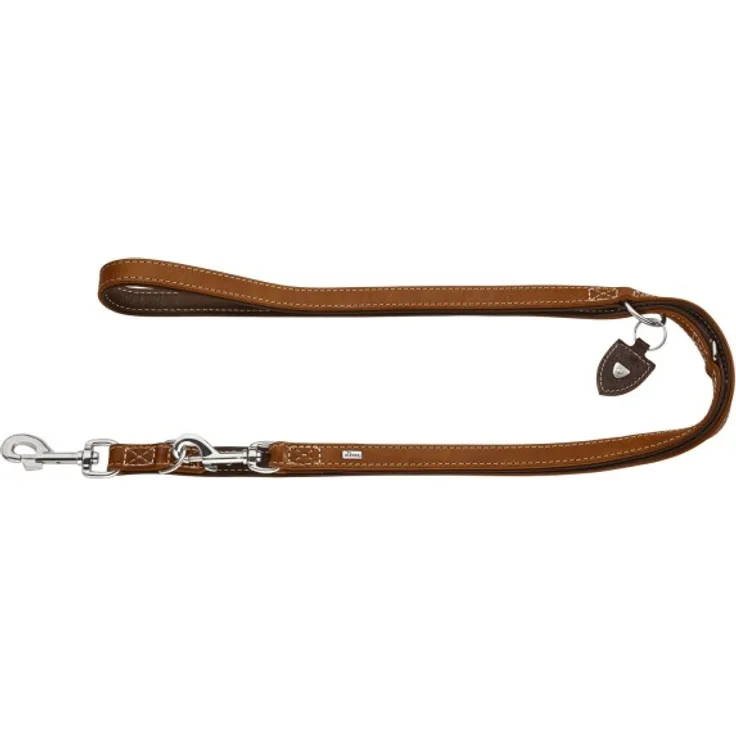 Hunter Hunde-Leine verstellbar Tara cognac-dunkelbraun 15-200