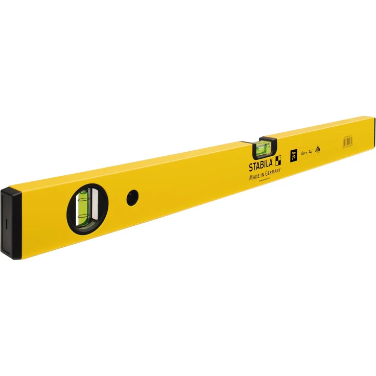 STABILA Wasserwaage Type 70, 100 cm, leichtes Alu-Profil, 1 Horizontal-Libelle, 1 Vertikal-Libelle, Made in Germany – Bild 2