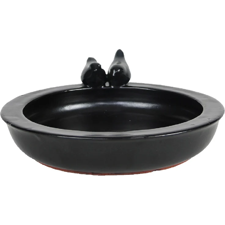 Esschert Design Keramik Vogelbad Farbe anthrazit-grau