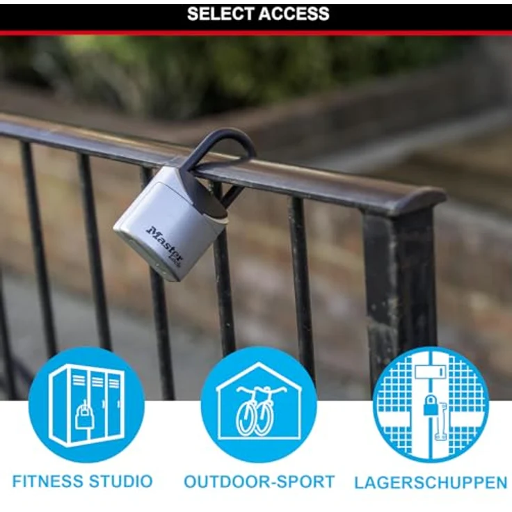 MASTER LOCK Tragbarer Mini-Schlüsseltresor [XS] [mit Bügel] 5406EURD Schlüsselsafe mit Bügel - Ideal für Reisen, Urlaub oder Sport – Bild 3