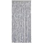 WOHNWOHL Flauschvorhang (90x200 cm) • Wohnwagen Türvorhang • Fliegenschutz Balkontür • Insektenschutz Vorhang • Fadenvorhang Tür • Sichtschutz Wohnmobil • Farbe: Silber