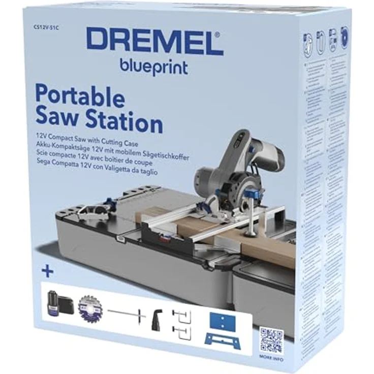 DREMEL Mobile Sägestation CS12V, Gehrungssäge mit 12V Akku, integrierter Laserführung und Sägetisch-Koffer – Bild 12