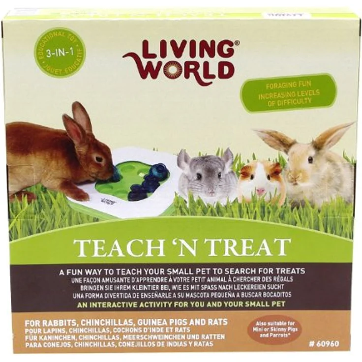 Living World Green Tier-Intelligenzspielzeug 3in1 interaktives Spielzeug, Lernspielzeug für kleine Heimtiere, 25 x 25 x 5 cm – Bild 2