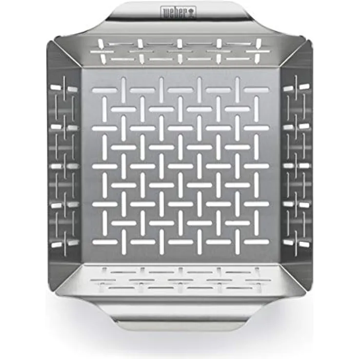 Weber 6481 Deluxe Gem sekorb 19x24 cm, Grillkorb, f r Fisch, Fleisch und Gem se, aus Edelstahl - Preisvergleich