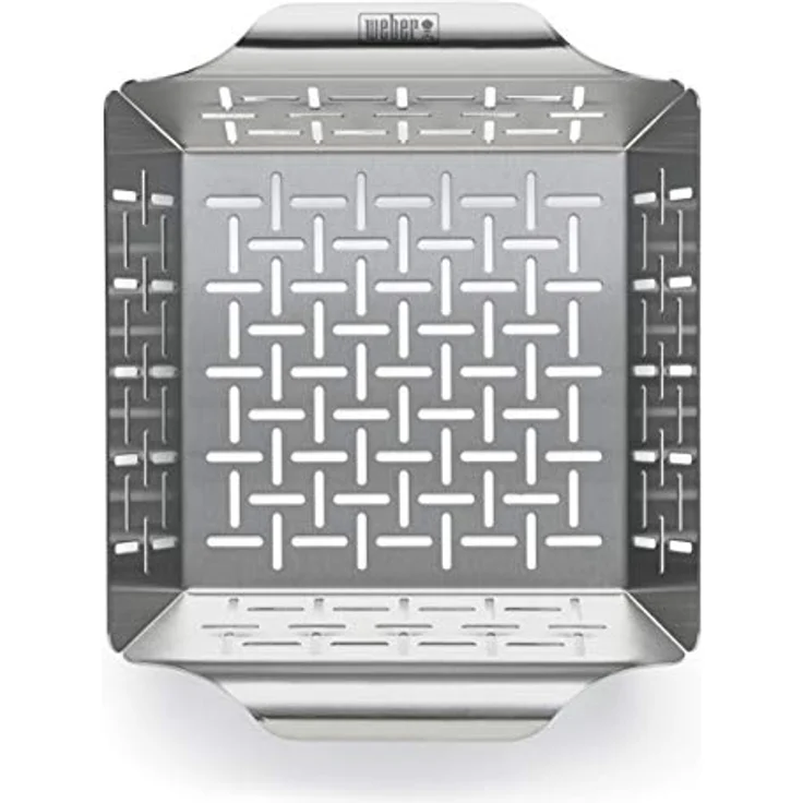 Weber 6481 Deluxe Gem sekorb 19x24 cm, Grillkorb, f r Fisch, Fleisch und Gem se, aus Edelstahl - Preisvergleich – Bild 1